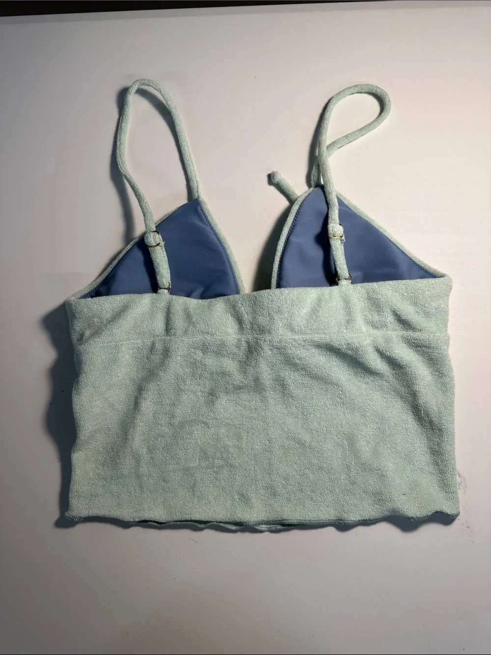 Something Navy Terry Crop Bralette Bikini Set — Mint Size S
